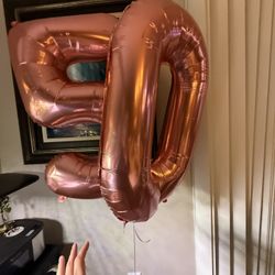 “50” Or “5” Pink Birthday Balloons.