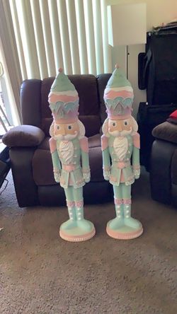 Large Pastel Nutcracker Figurines – Set of 2