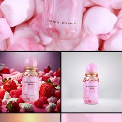 Marshmallow Blush EDP 3.4 Fl Oz /A Unique Gourmand Marshmallow Strawberry Perfume For Women /Long-Lasting Sweet Scent Fragrance