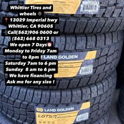 SET OF NEW TIRES, 265/70R15 LANDGOLDEN AT , INCLUDING MOUNTING AND BALANCING. ASK ME FOR ANY SIZE OR BRAND