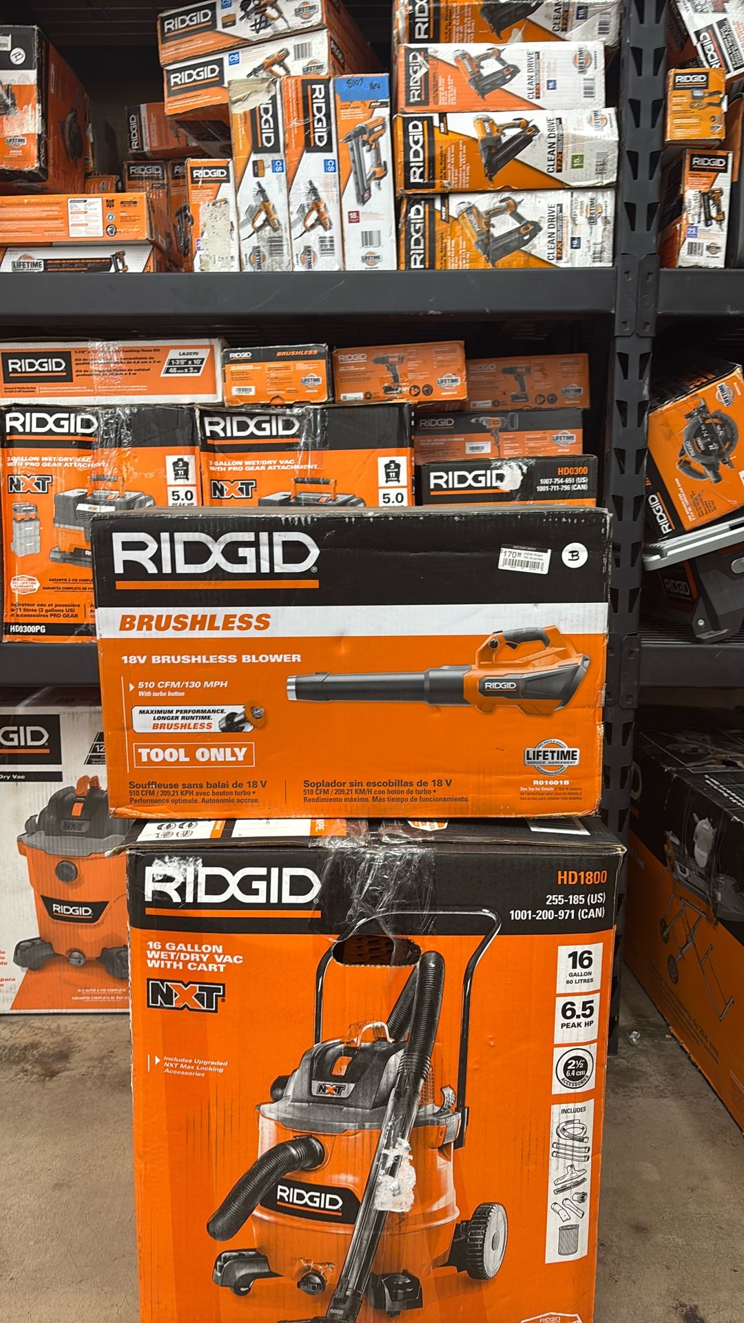 Ridgid 18V Brushless 130 MPH 510 CFM Cordless Battery Leaf Blower (Tool Only)