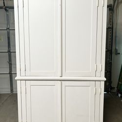 White Wood Armoire Cabinet Wardrobe 