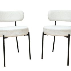 BRAND NEW
Dining Chairs (Set of 2, Beige) Mid-Century Modern • Upholstered • Metal Legs