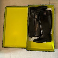 TORY BURCH Leather Junction riding boots 7