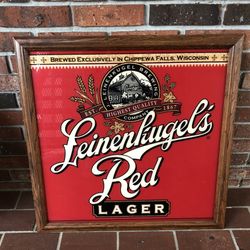 Vintage Glass Beer Mirror