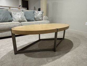 Substantial oval coffee table - wood