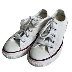 Converse White Canvas Shoes Sz 2