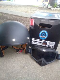 Johnny Reb motorcycle helmet with goggles