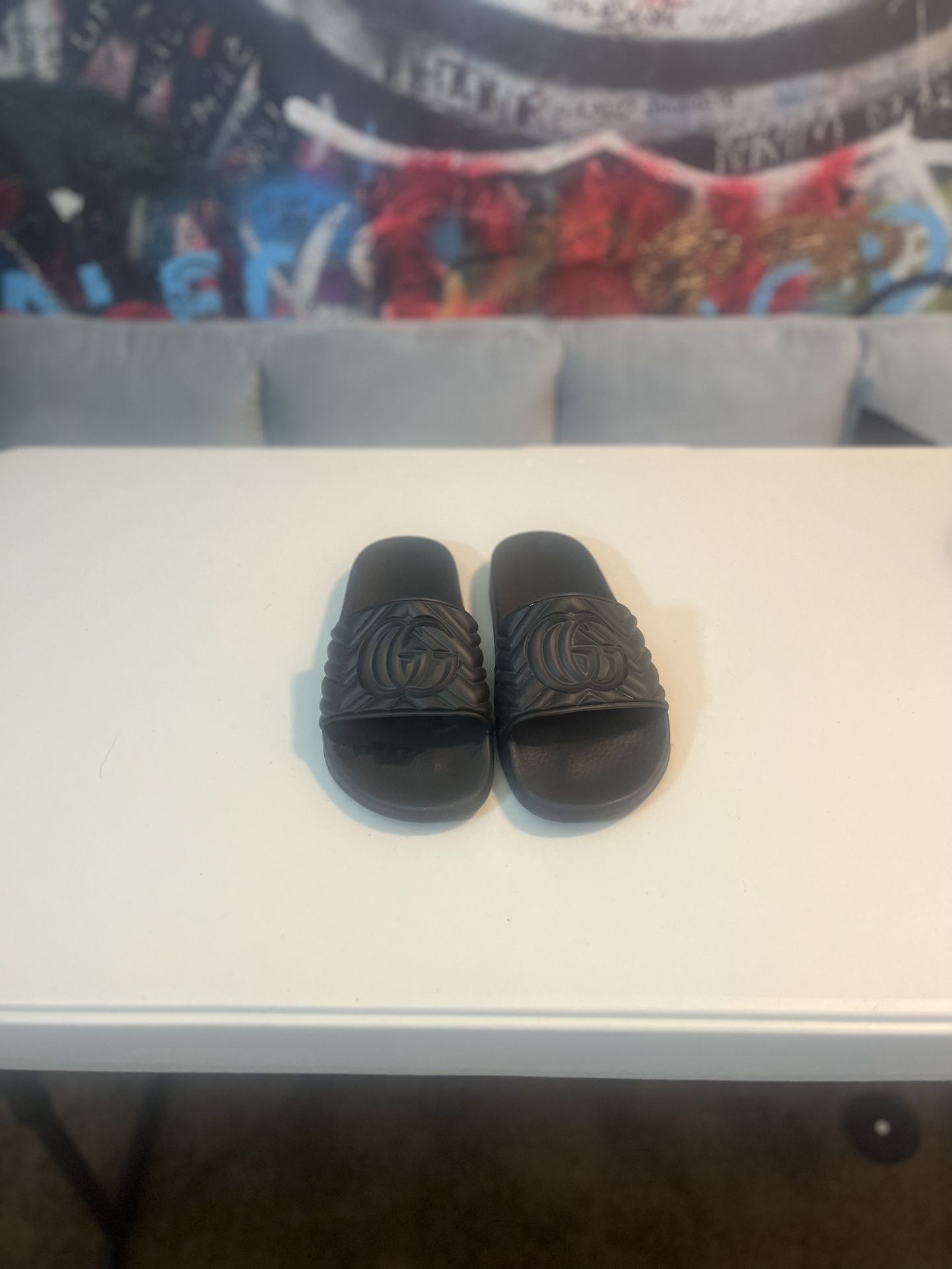 Gucci Matelasse Slides (Men) Black size 10