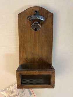 Wall Mounted Bottle Opener with Bottle Cap
