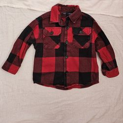 Next Direct Plaid Black And Red Button-down Shirt. Toddler  Boys Size 3 Years.