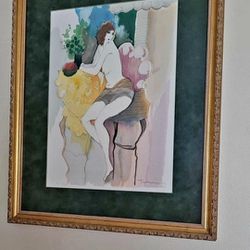 Itzchak Tarkay "Giselle " Signed Numbered Framed Limited Edition Wall Art 