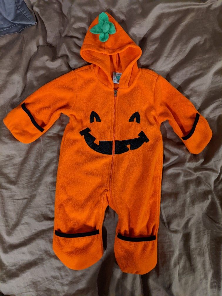 3-6  Months WARM! Pumpkin Bunting Outfit Halloween Costume