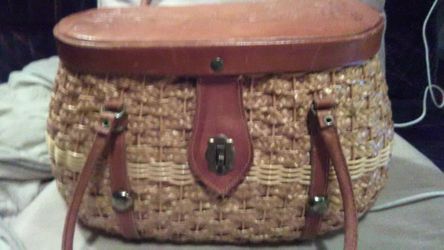 Hand Tooled Leather Basket Purse