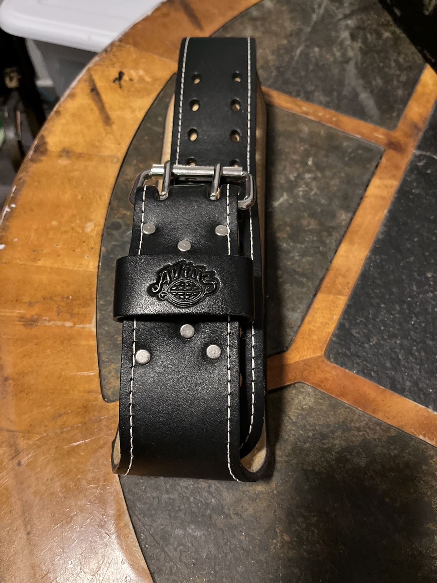 Altus Leather Weight Lifting Belt Black Genuine Athletic Size Medium Workout