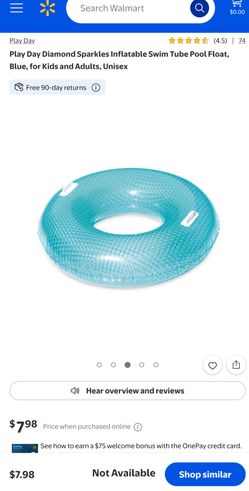 Blue Vinyl Float Tube for pool or lake