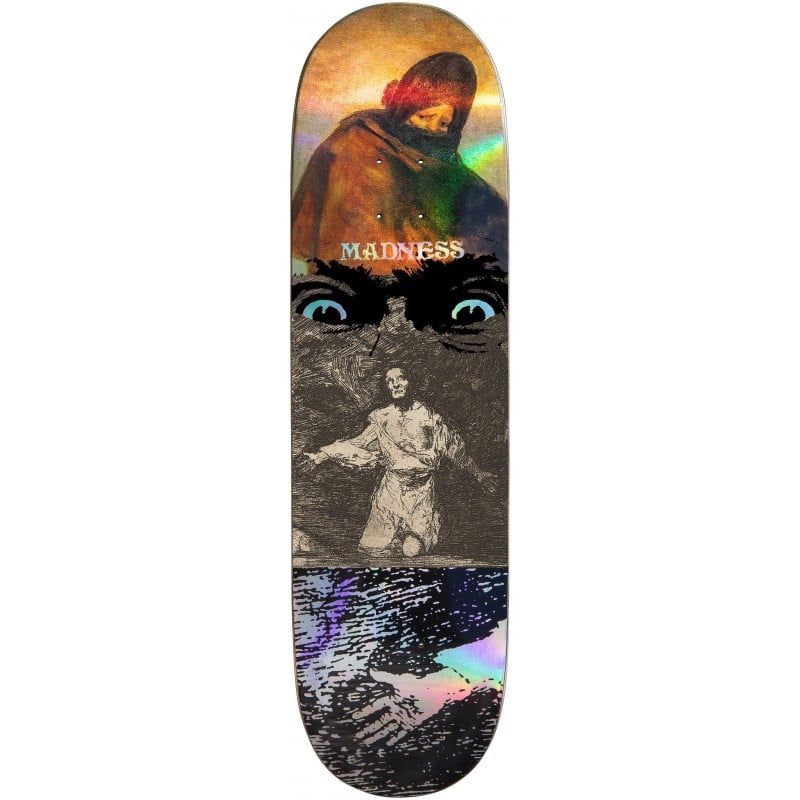 ( Rare) Madness Pro Model Insane Asylum Skateboard Deck With Grip.