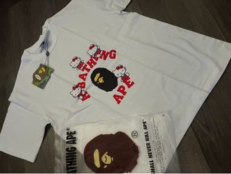 BAPE X HELLO KITTY COLLAB SHIRT Size M and L left brand new with tag and bags