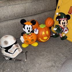 Disney Popcorn Bucket Bundle & Mickey Light Up Pumpkin