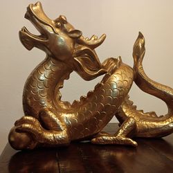 Large Golden Dragon Figurine
