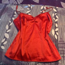 Victoria’s secret red silk sleepwear top