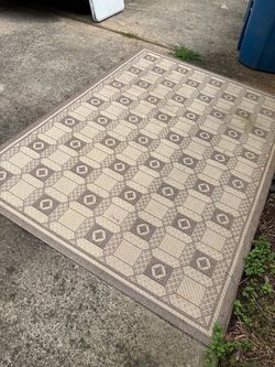 XL Beige Outdoor Area Rug – 62” x 89”