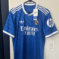 Adidas Real Madrid 25/26 Third Football Soccer Blue Jersey Sz L Large Mbappe 10