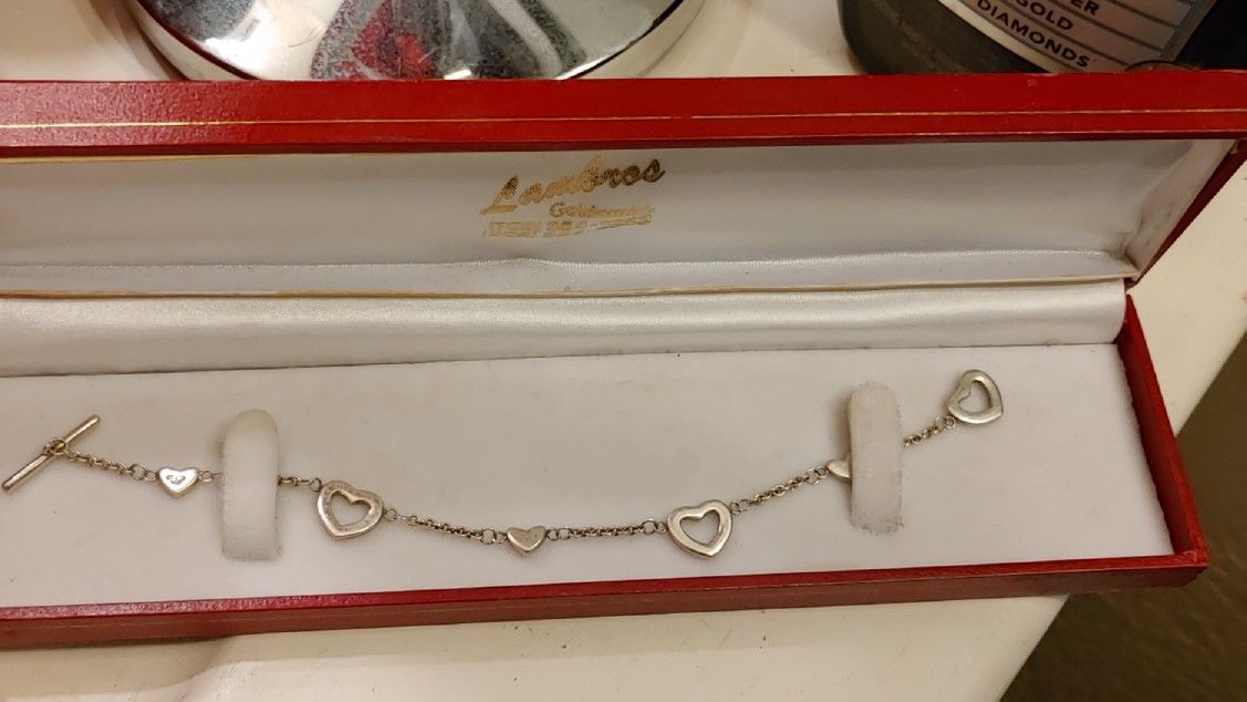 Tiffany Heart Linking Sterling Silver Bracelet 