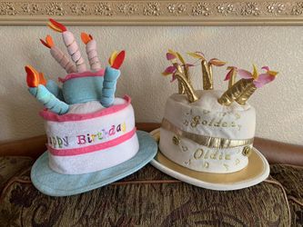 2 "Cake/Candles" Party Hats