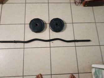 Curl Bar An Weights