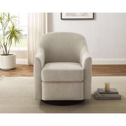 29.92'' Upholstered Swivel Accent Chair- light khaki