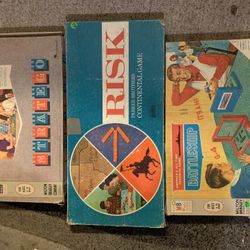 Three Vintage Board games Battleship Risk And Stratego Bundle $45