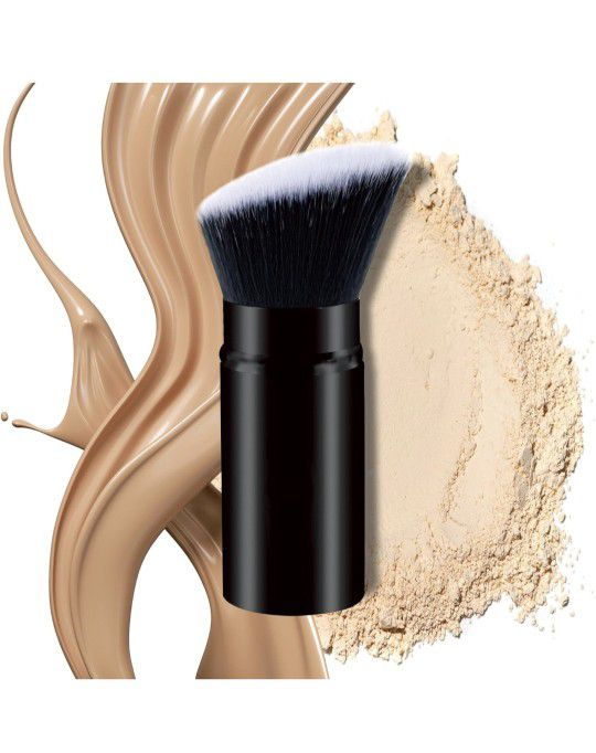 Brand New Makeup Brush Kabuki Face Brushes Retractable Travel Blush Kabuki Brush Portable Flawless for Foundation, Powder Blush, Bronzer, Buffing