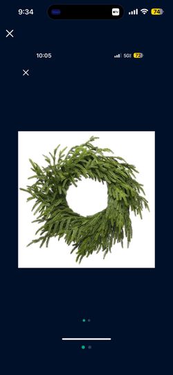 Somikis 24 Inch Green Wreaths For Front Door Real Touch Norfolk Pine Wreath For Spring Summer Indoor&Outdoor Porch Windows Wall Home Decor, Realistic 