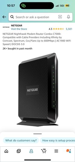 Netgear Cable Modem WiFi Router Combo