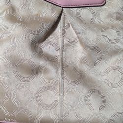 Coach Swing Madison Dot Op Art Crossbody Bag in beige and pink