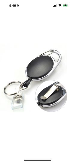 5pcs Carabiner Badge Holder Reels With Back Splint and Key Ring-( Pack of 5pcs)