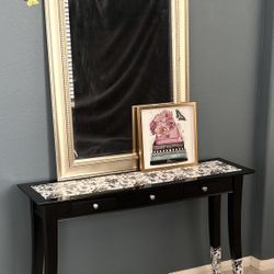 Large Wall Mirror In Silver Like New 
