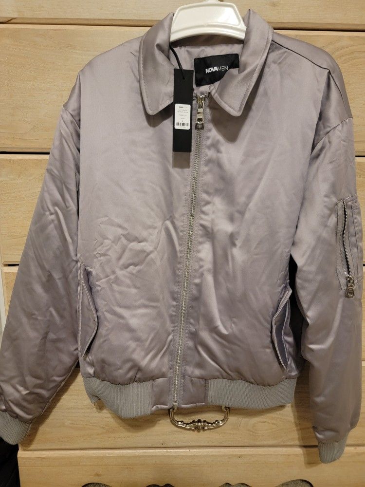 Mens Gray Bomber Jacket