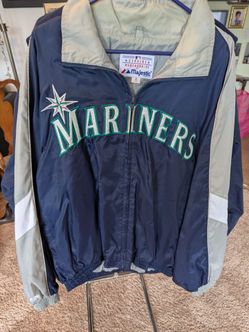 MLB Seattle Mariners Majestic Authentic Dugout Full Zip Track Jacket Navy XL