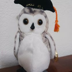 1999 Ty Beanie Wiser Owl With Graduation Cap