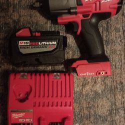 Brand New Milwaukee M18 Fuel One Key 1/2" High Torque Impact Wrench,Hd9.0ah Battery And Dual Charger 