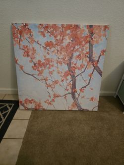 Cherry Blossom Painted Canvas Wall Art