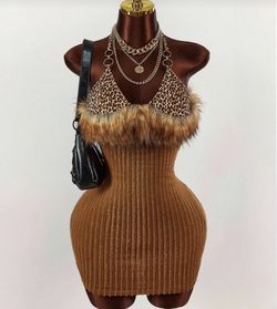 Faux Fur Mini Dress 