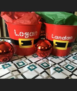 Custom christmas buckets with name