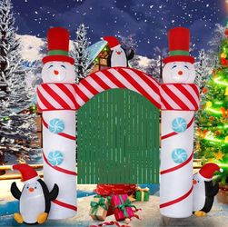 NEW Christmas 9FT/11FT Snowman Arch with Penguins Airblown Inflatable