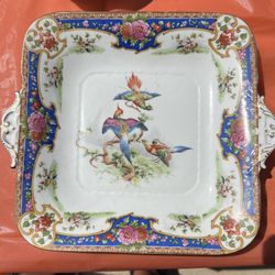 Vintage Old Sevres By Shelley Handled Cake Plate