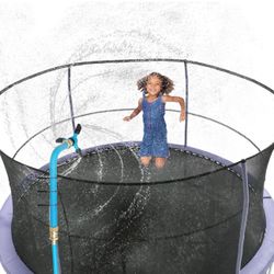 Trampoline Sprinkler for Kids, Outdoor 360 Degree Whirl Sprinkler Fun Water Park Rotating Sprinkler for Boys Girls Backyard Adjustable Waterwhirl Summ