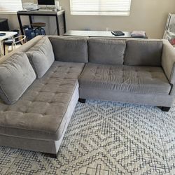 Custom Grey Sectional Couch with Chaise