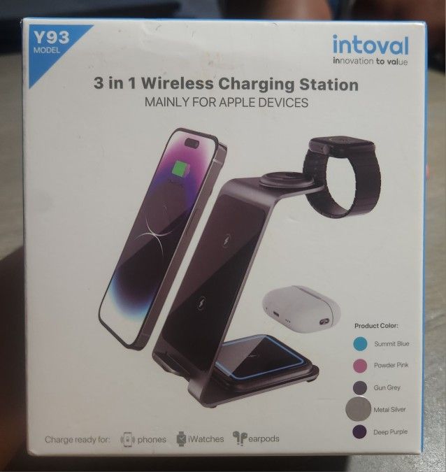 Wireless Charging Station, 3 in 1 Charger for Apple, iPhone/iWatch/Airpods, iPhone 14,13,12 (Pro, Pro Max)/XS/XR/X/8(Plus),iWatch Series 8/7/6